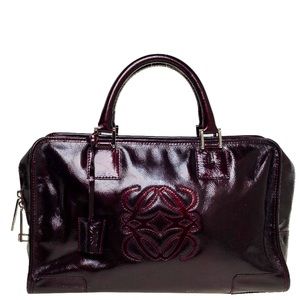LOEWE Amazona 28 Burgundy Bag w/ Silver Lock & Keys INCREDIBLE!!